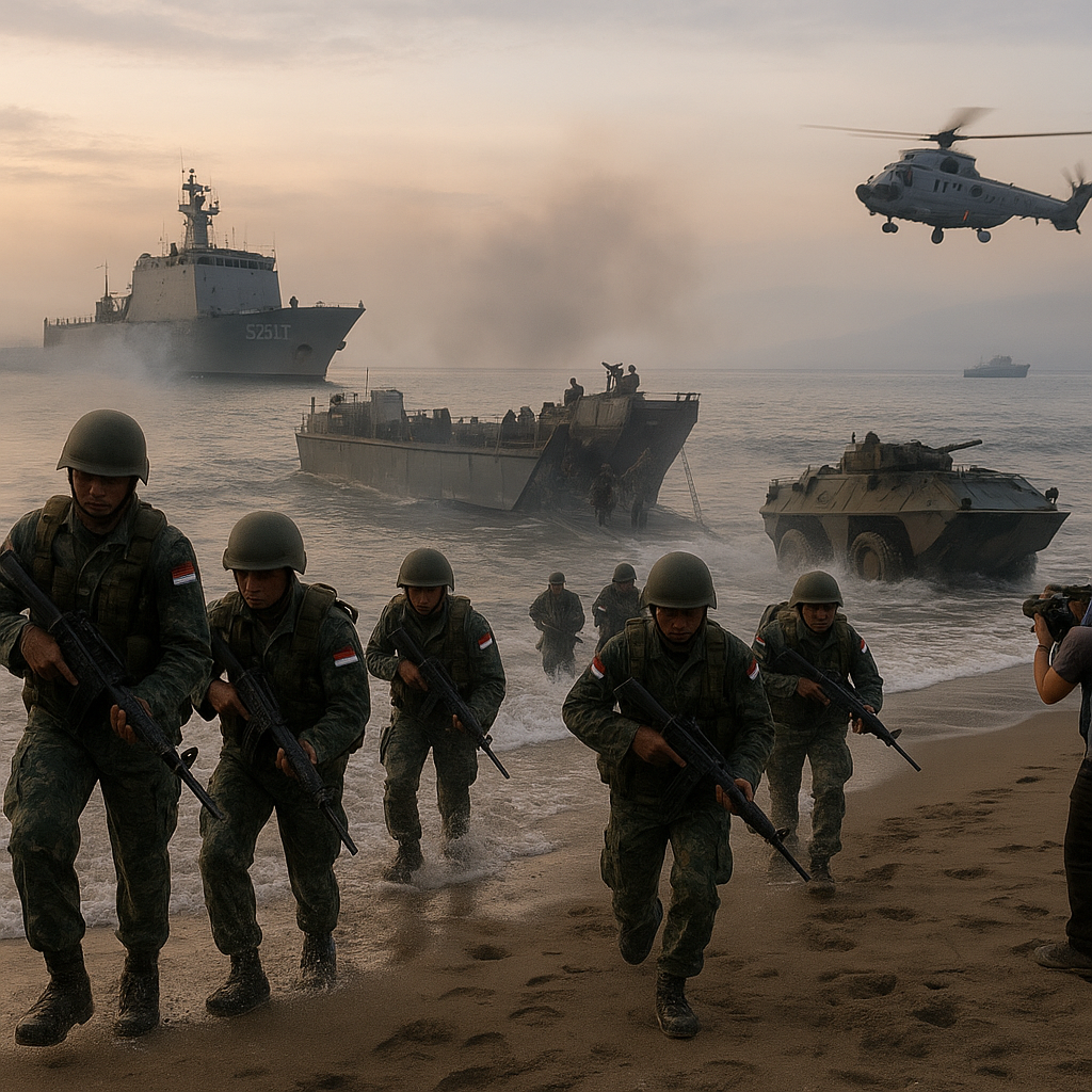 TNI AL Gelar Operasi Trisila 26 Tahap II di Pantai Talise Palu
