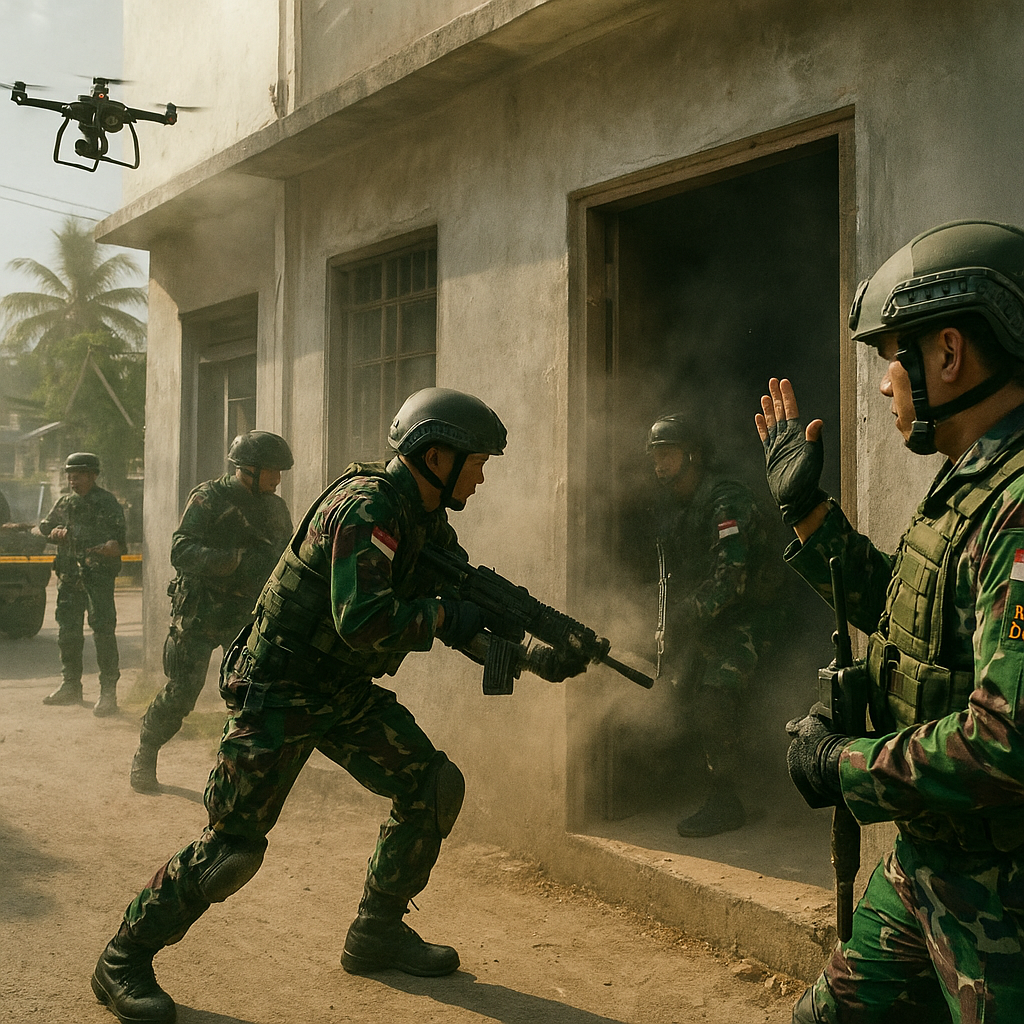 Latihan Tempur Yonif Raider 500/Sikatan: Urban Warfare dan Clearing Bangunan