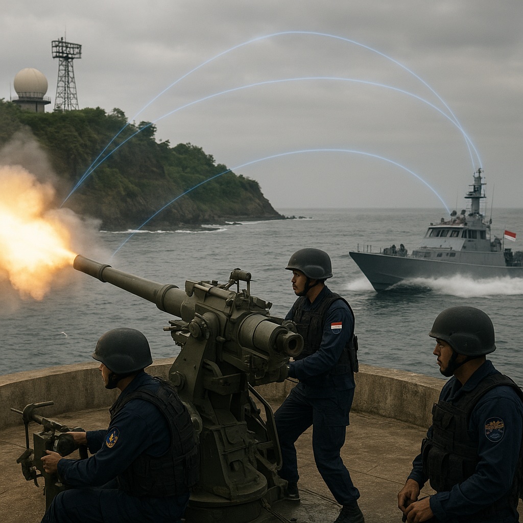 Simulasi Pertahanan Berlapis di Pesisir: Integrasi Radar, Artillery, dan Fast Attack Craft oleh Koarmada II