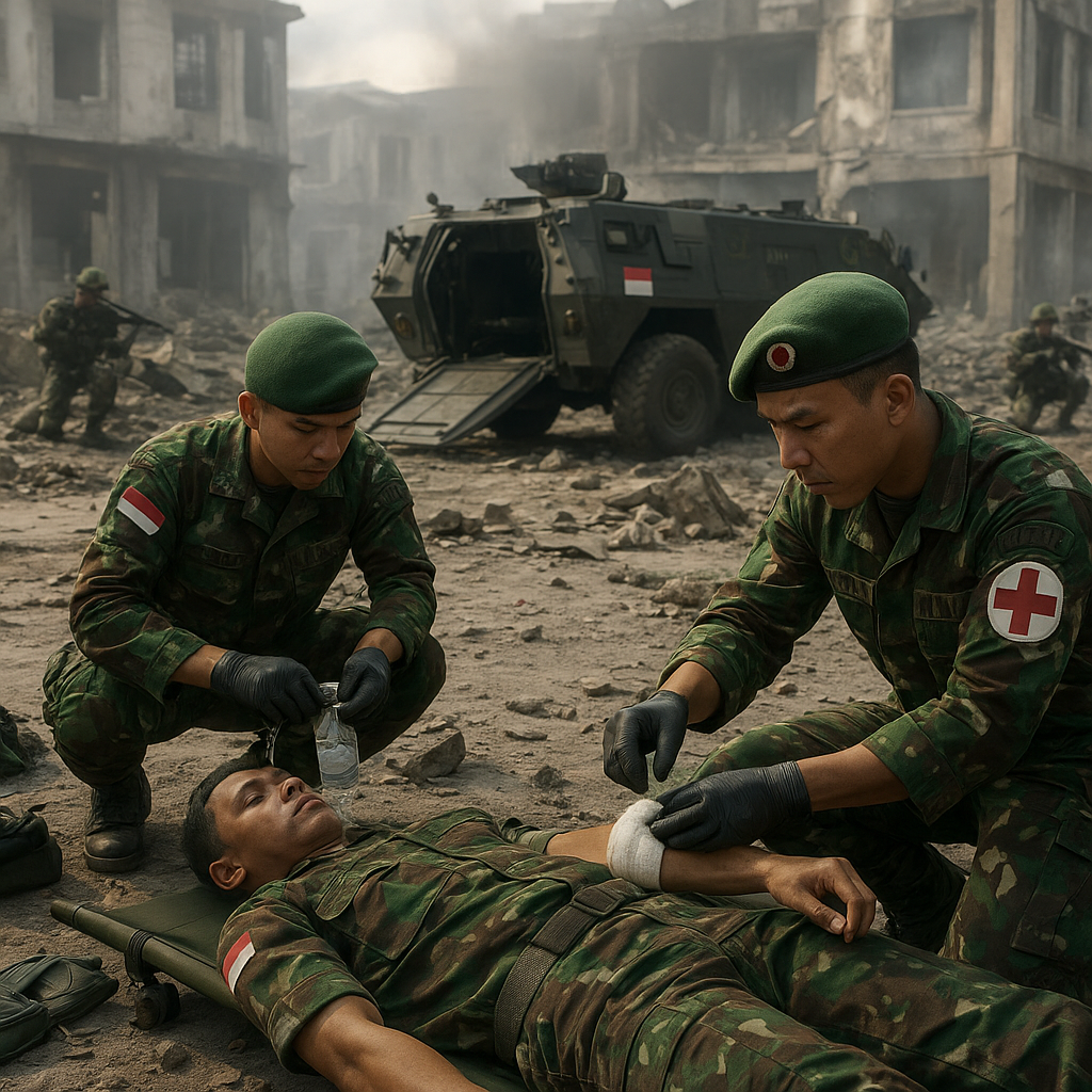 Simulasi Evakuasi Korban Medis (CASEVAC) di Medan Tempur Perkotaan