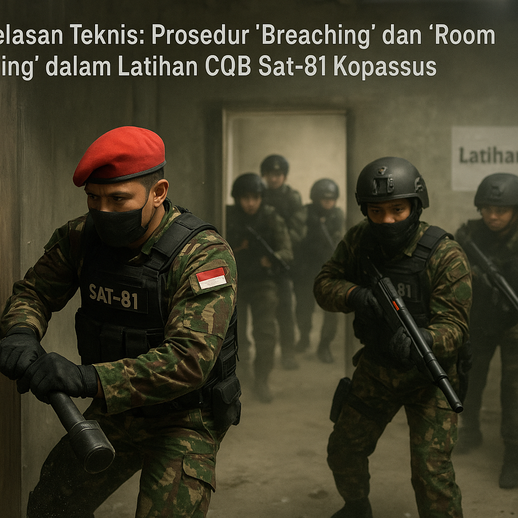 Penjelasan Teknis: Prosedur 'Breaching' dan 'Room Clearing' dalam Latihan CQB Sat-81 Kopassus