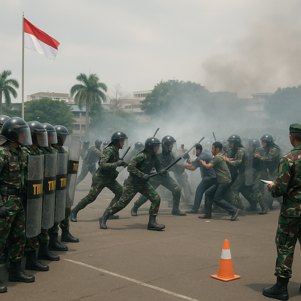 Kodam Jaya Latihan Penanganan Kerusuhan Massa dengan Formasi Taktis Tempur
