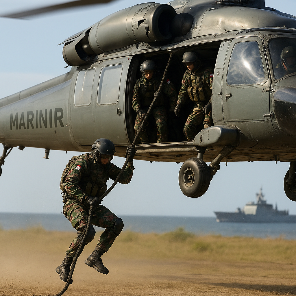 Prajurit Marinir Asah Kemampuan Fast Rope untuk Operasi Berisiko Tinggi dalam Persiapan RIMPAC 2026