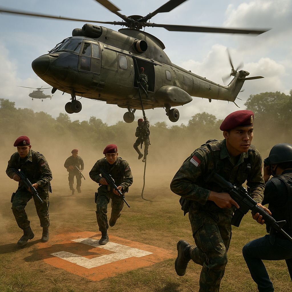 Bedah Taktik 'Vertical Envelopment' oleh Tim Bravo 90 Kopassus dalam Latihan Heliborne Assault