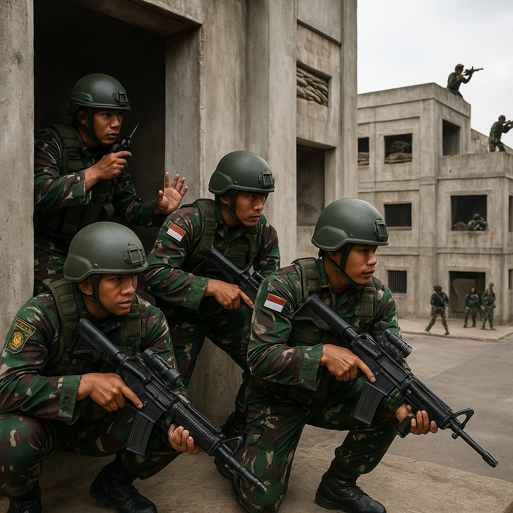 Kodam Jaya Latih Batalyon Infanteri dalam Urban Warfare dengan Teknik Clearing Bangunan Bertingkat