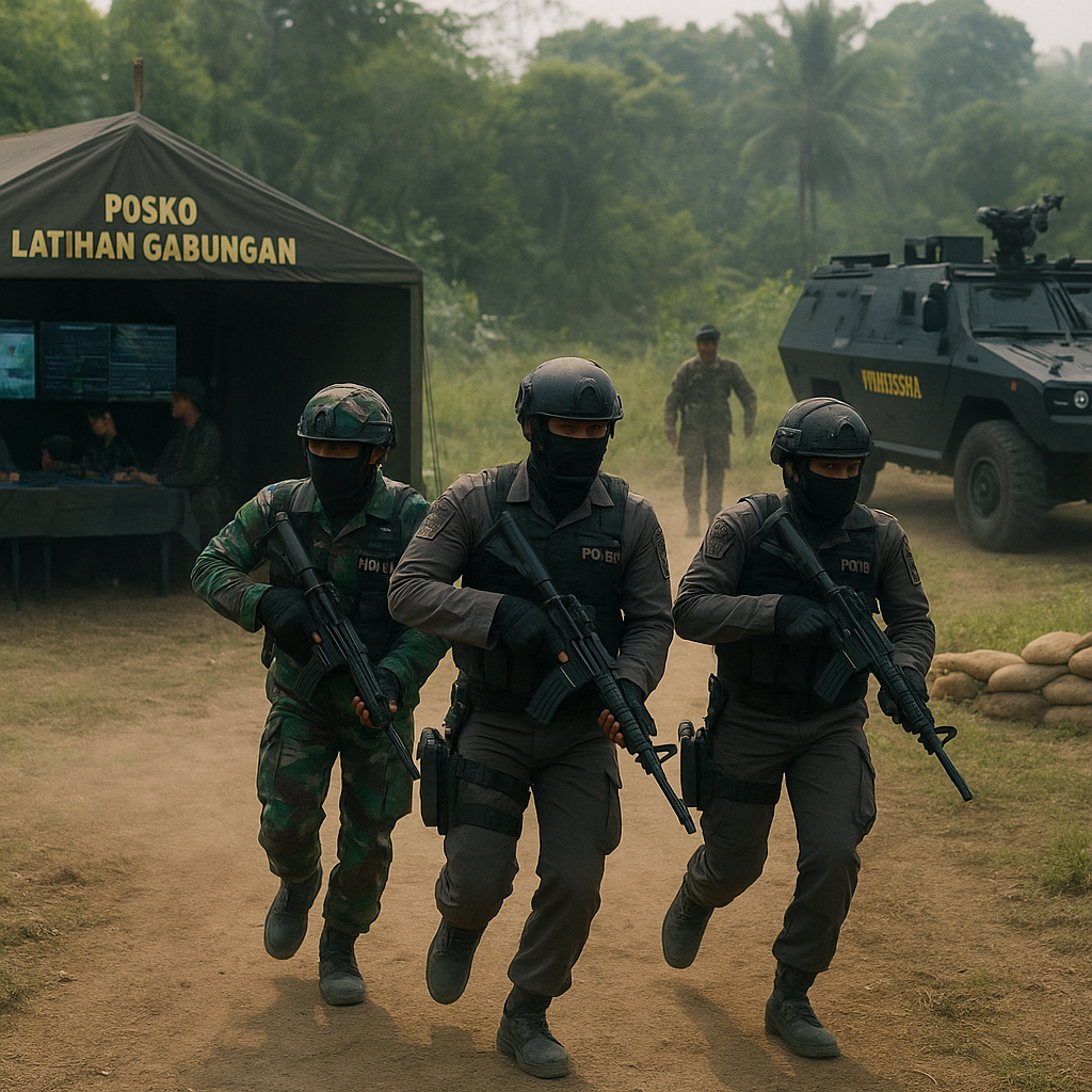Latihan Tempur Gabungan TNI-AD dan Polri Fokus pada Penanganan Ancaman Asimetris di Perbatasan
