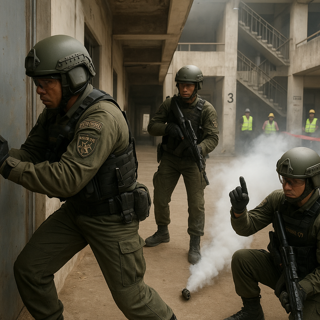 Satuan Bravo 90 Kostrad Latih Teknik Breaching dan Room Clearing dalam Struktur Multi-Lantai