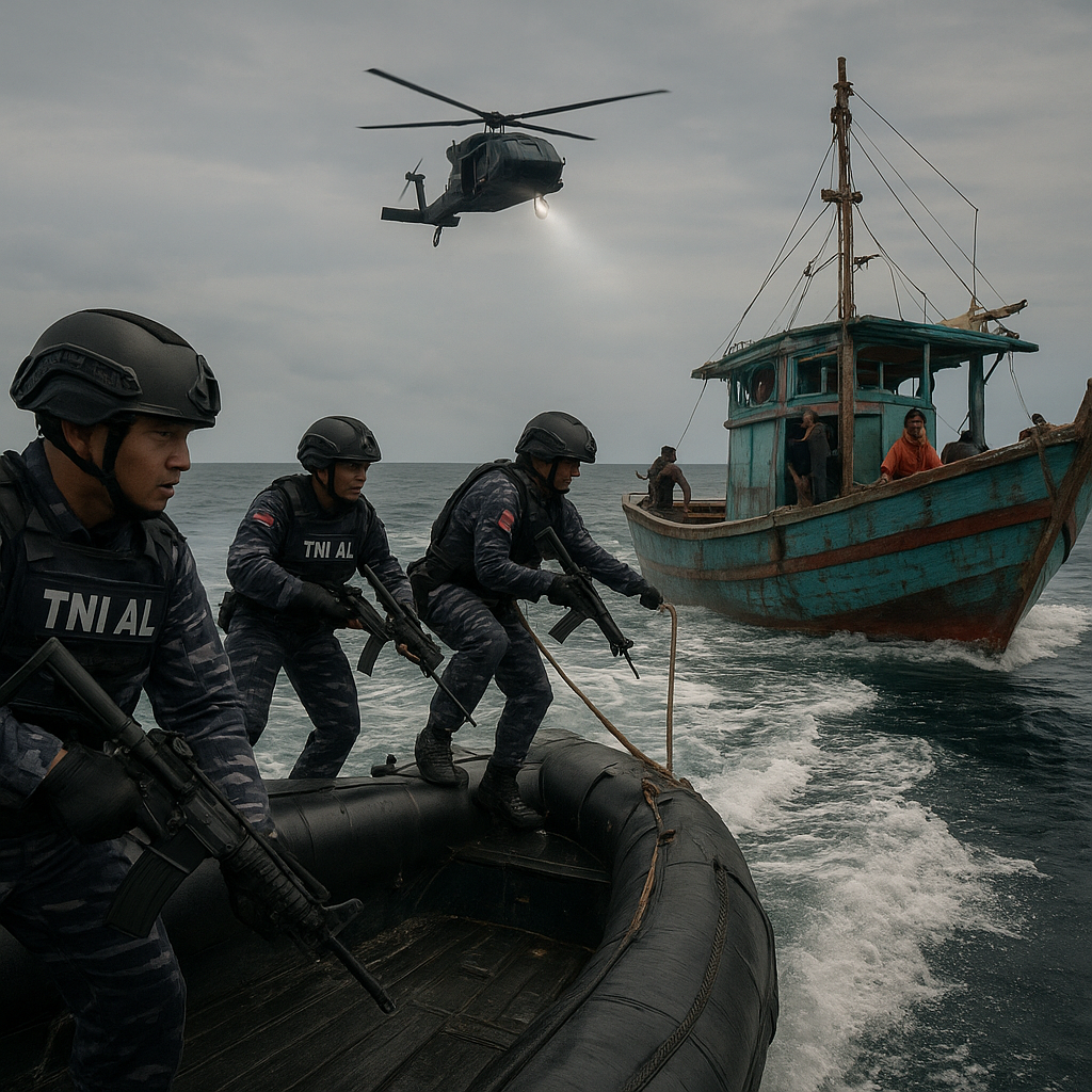 TNI AL Gelar Latihan Maritime Security Operation 2026, Simulasi Intercept Kapal Ilegal