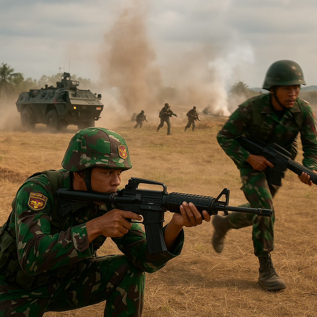 TNI AD Gelar Latihan Taktik Serangan Terpadu Brigade Infanteri di Baturaja