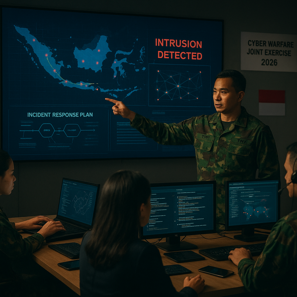 Simulasi Cyber Defense TNI dalam Latihan Cyber Warfare Joint Exercise 2026