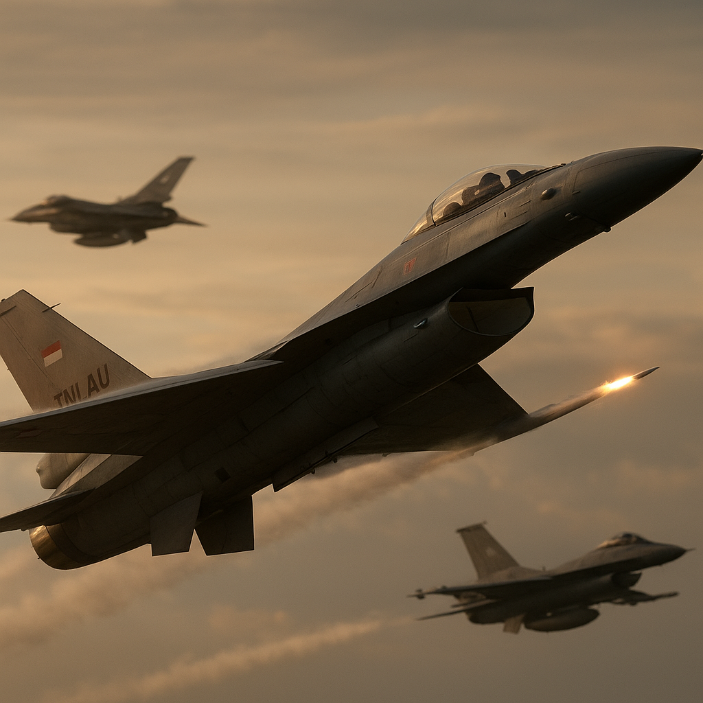 Penerbang F-16 TNI AU Latih Dogfight dengan Skenario BVR dan WVR