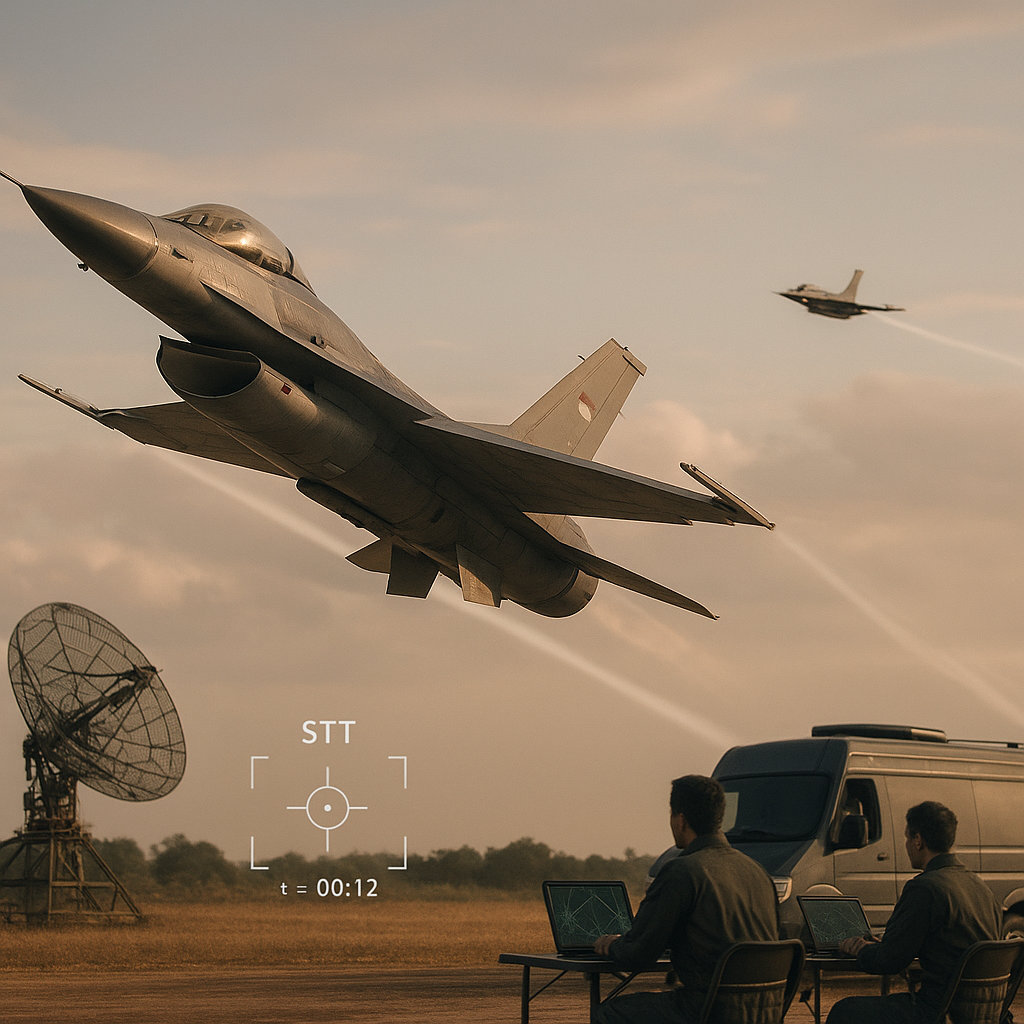 Simulasi Air Intercept dengan Fighter Jet F-16 menggunakan Tactical Radar Lock