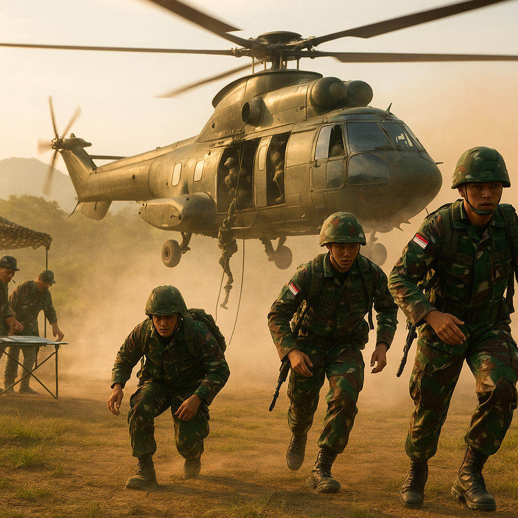 Bedah Taktik: Manuver Heliborne oleh Batalyon Raider 323 dalam Latihan Operasi Udara-Mobil Darat