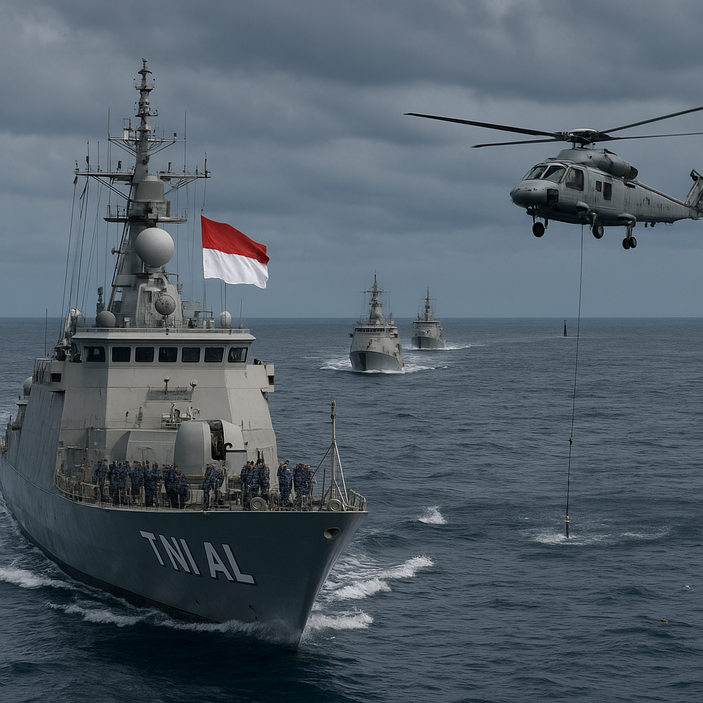 TNI AL Gelar Latihan Anti-Submarine Warfare di Laut Jawa, Simak Alur dan Formasi Tempur Kapal Perang