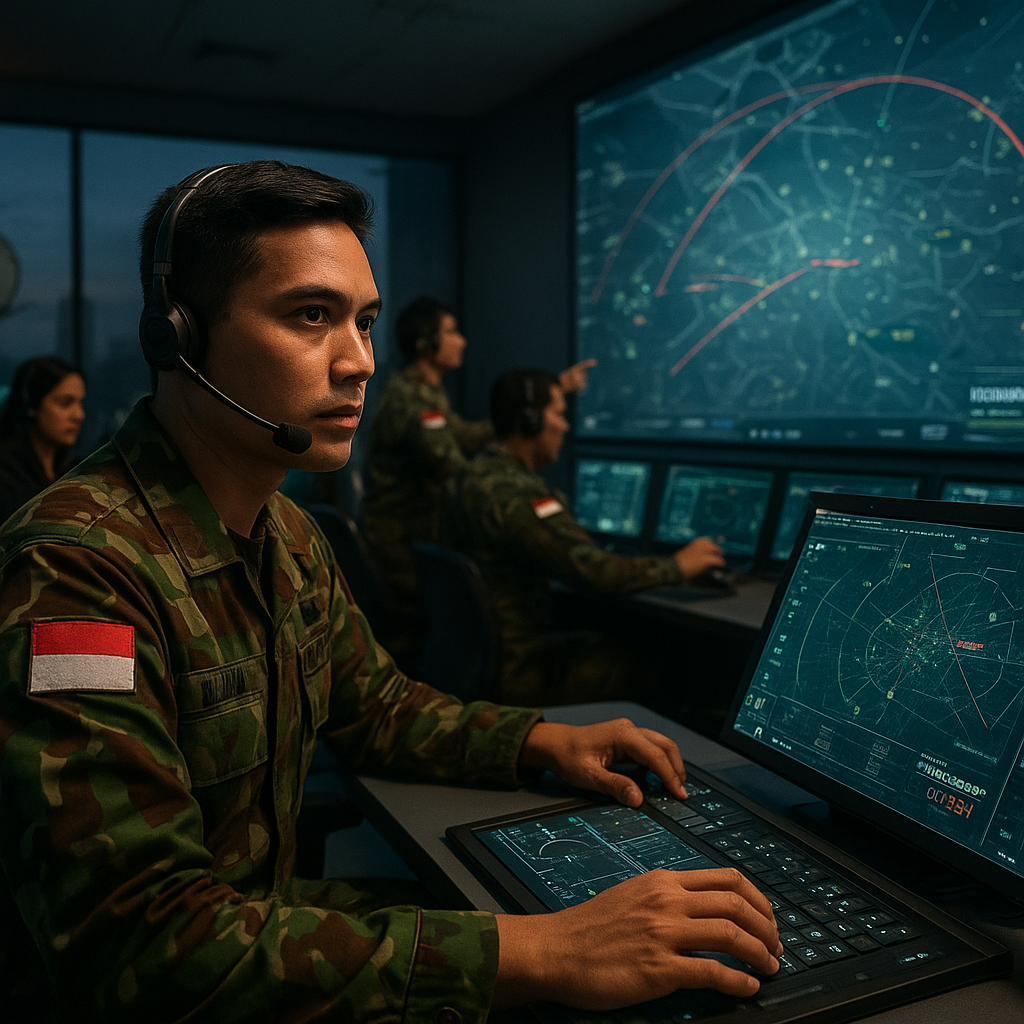 Simulasi Penanganan Ancaman Rudal Balistik oleh Kementerian Pertahanan di Pusat Simulator Hanud Jakarta