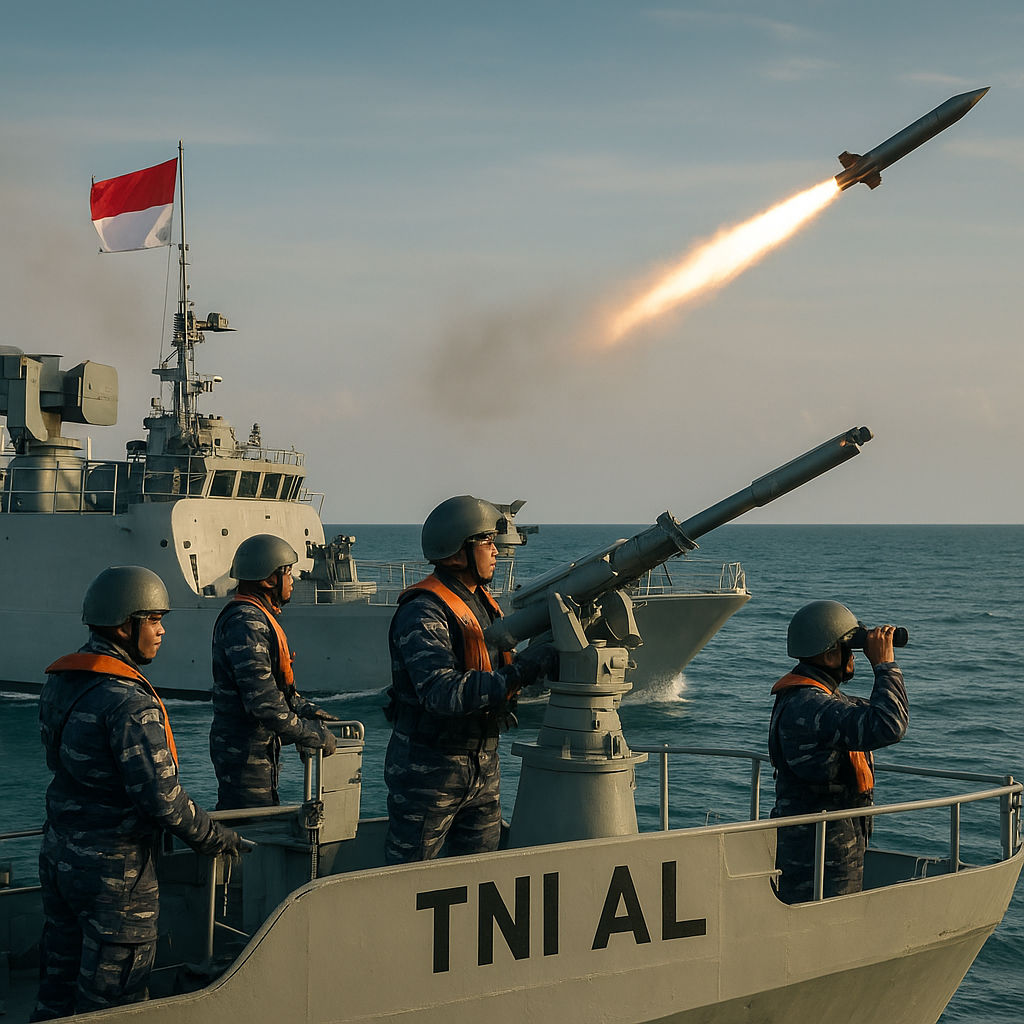 TNI AL Gelar Latihan Anti-Air dengan Sistem Rudal di Laut Jawa