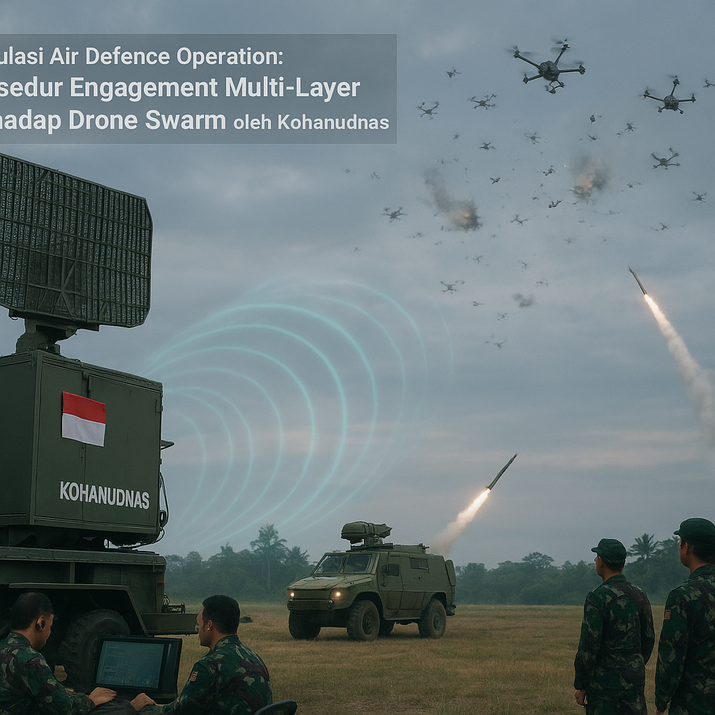 Simulasi Air Defence Operation: Prosedur Engagement Multi-Layer terhadap Drone Swarm oleh Kohanudnas