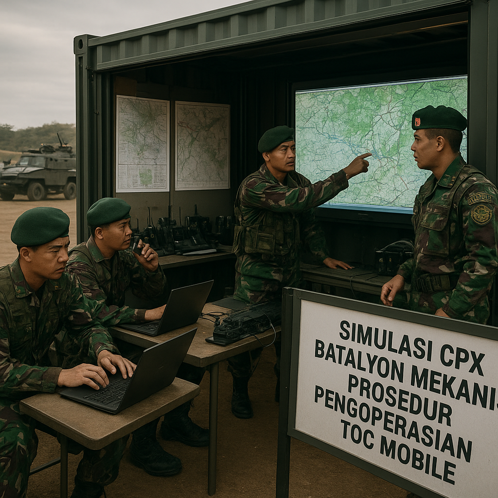 Simulasi Command Post Exercise (CPX) Batalyon Mekanis: Prosedur Pengoperasian Tactical Operations Center (TOC) Mobile