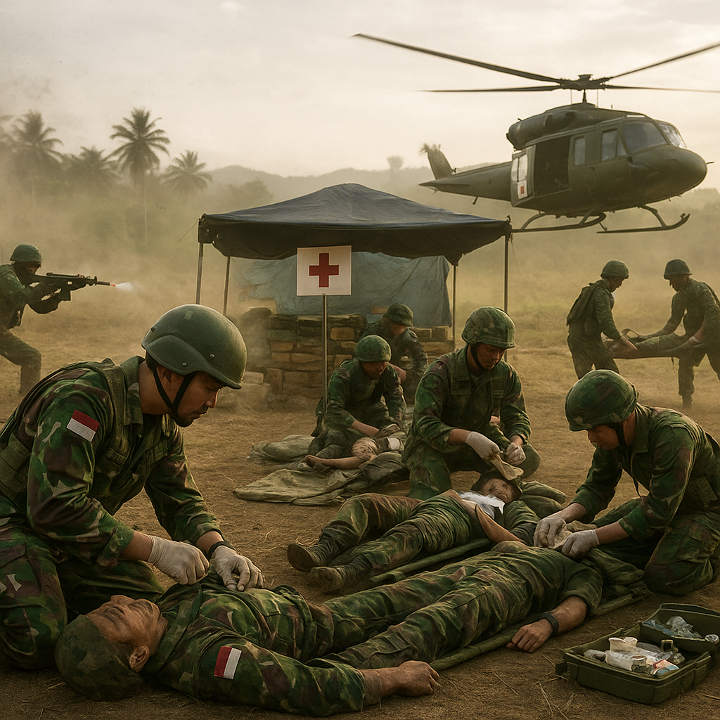 Simulasi Medical Evacuation (Medevac) TNI dalam Kondisi Tempur: Prosedur CASEVAC dan Role 1 Care di Lapangan