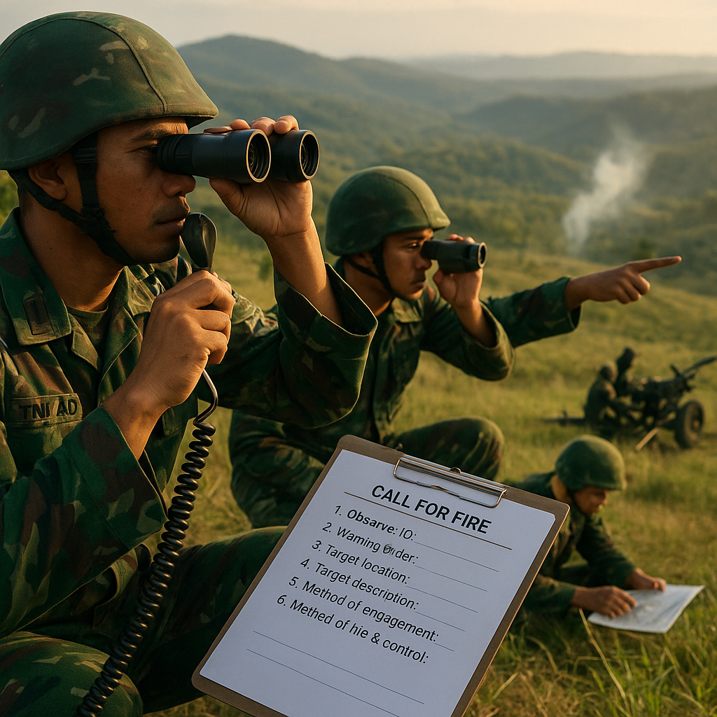 Puslatpur Baturaja Jadi Simulator Medan Bukit untuk Latihan Artillery Forward Observer
