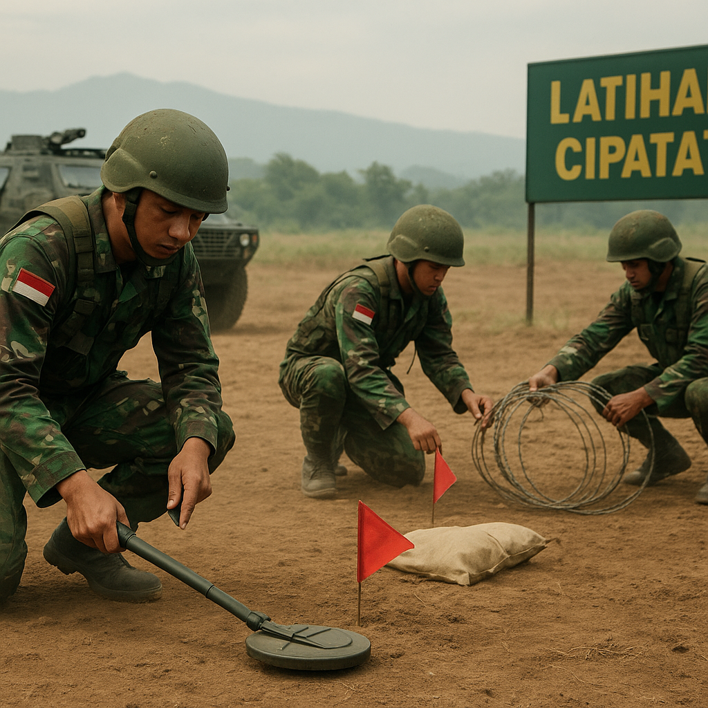 Batalyon Zeni TNI AD Latih Penyebaran Ranjau dan Penghancuran Medan