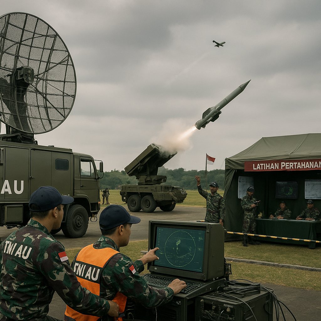 Simulasi Pertahanan Udara TNI AU dengan Sistem Radar dan Rudal