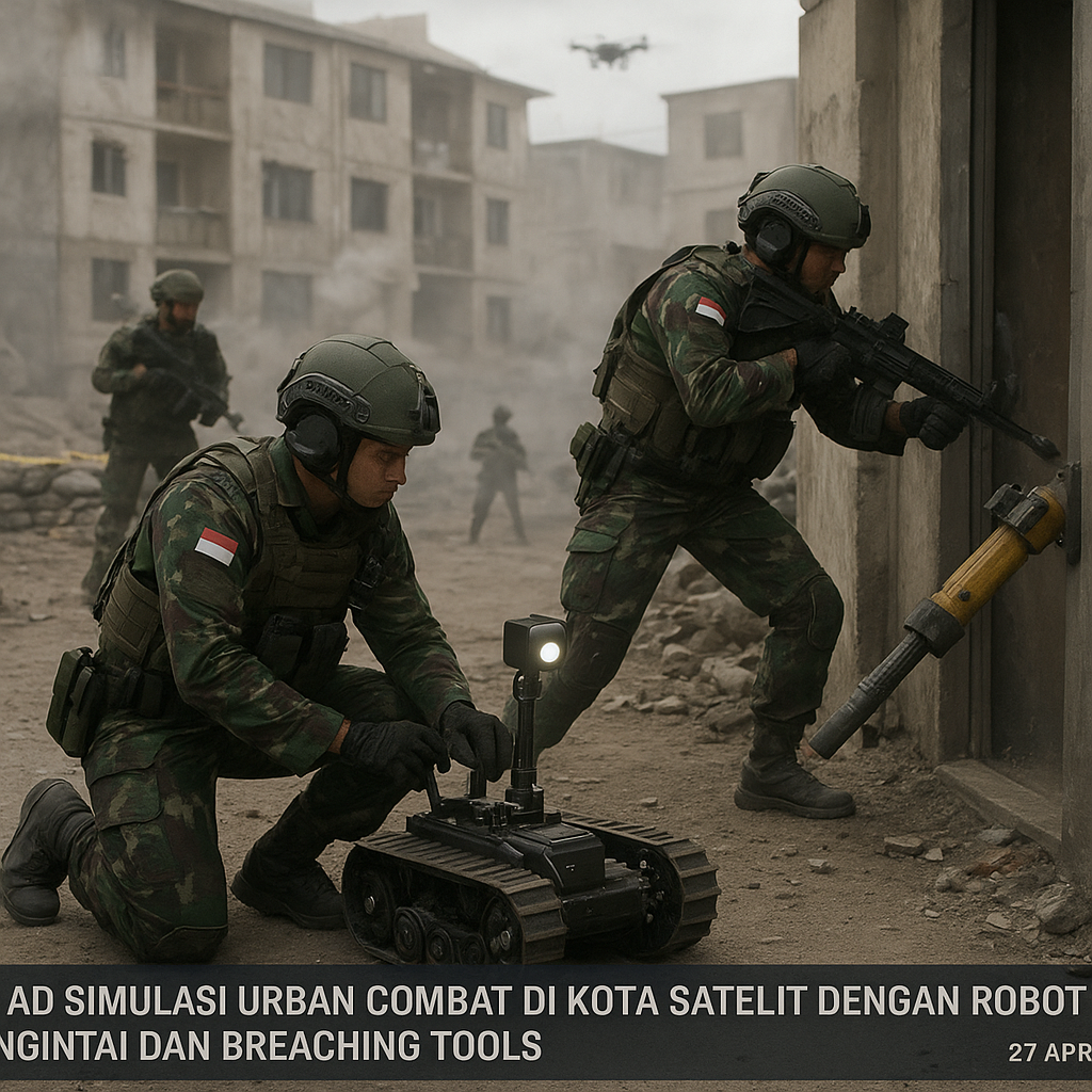 TNI AD Simulasi Urban Combat di Kota Satelit dengan Robot Pengintai dan Breaching Tools