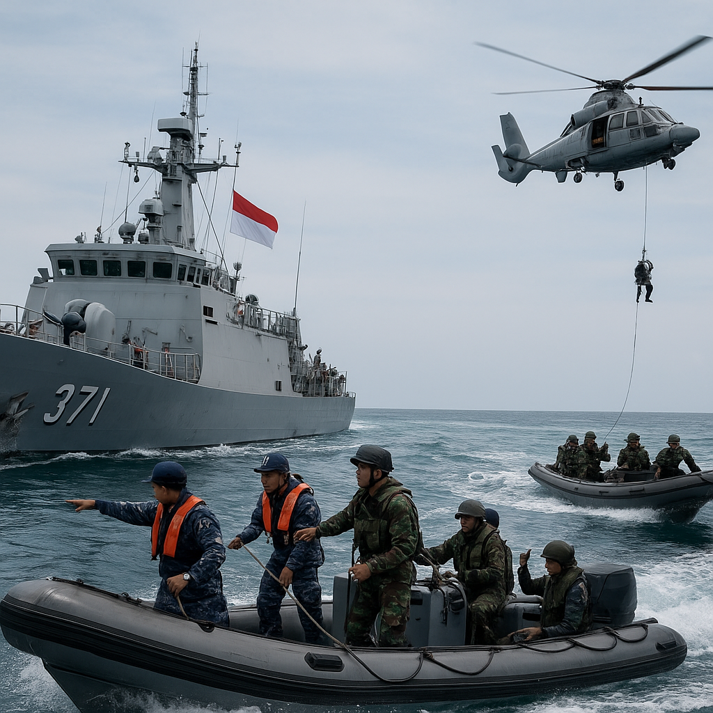 TNI Latihan Cross-Service Coordination dalam Scenario Maritime Border Defense