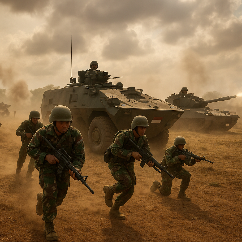 TNI AD Gelar Latihan Manuver Combined Arms di Puslatpur