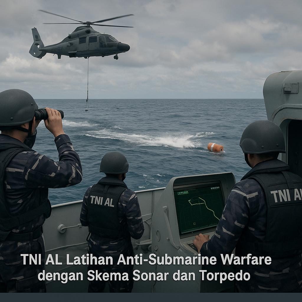 TNI AL Latihan Anti-Submarine Warfare dengan Skema Sonar dan Torpedo