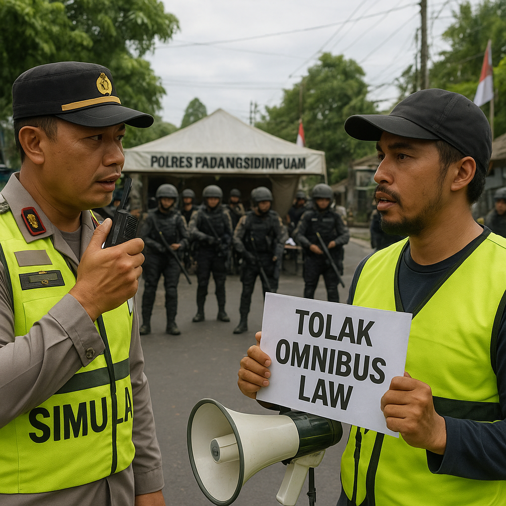 Polres Padangsidimpuan Gelar Simulasi Sispam Mako Jelang May Day, Antisipasi Gangguan Kamtibmas
