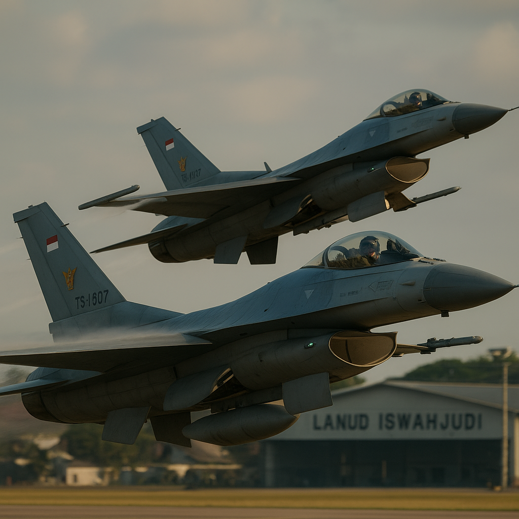 TNI AU Uji Coba Manuver Dogfight dengan Skema High-G Turn di Lanud Iswahjudi