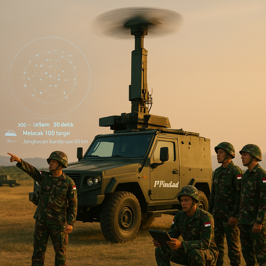Peralatan Baru: Radar Mobile M-2026 Buatan PT Pindad Meningkatkan Deteksi Pengintai Musuh