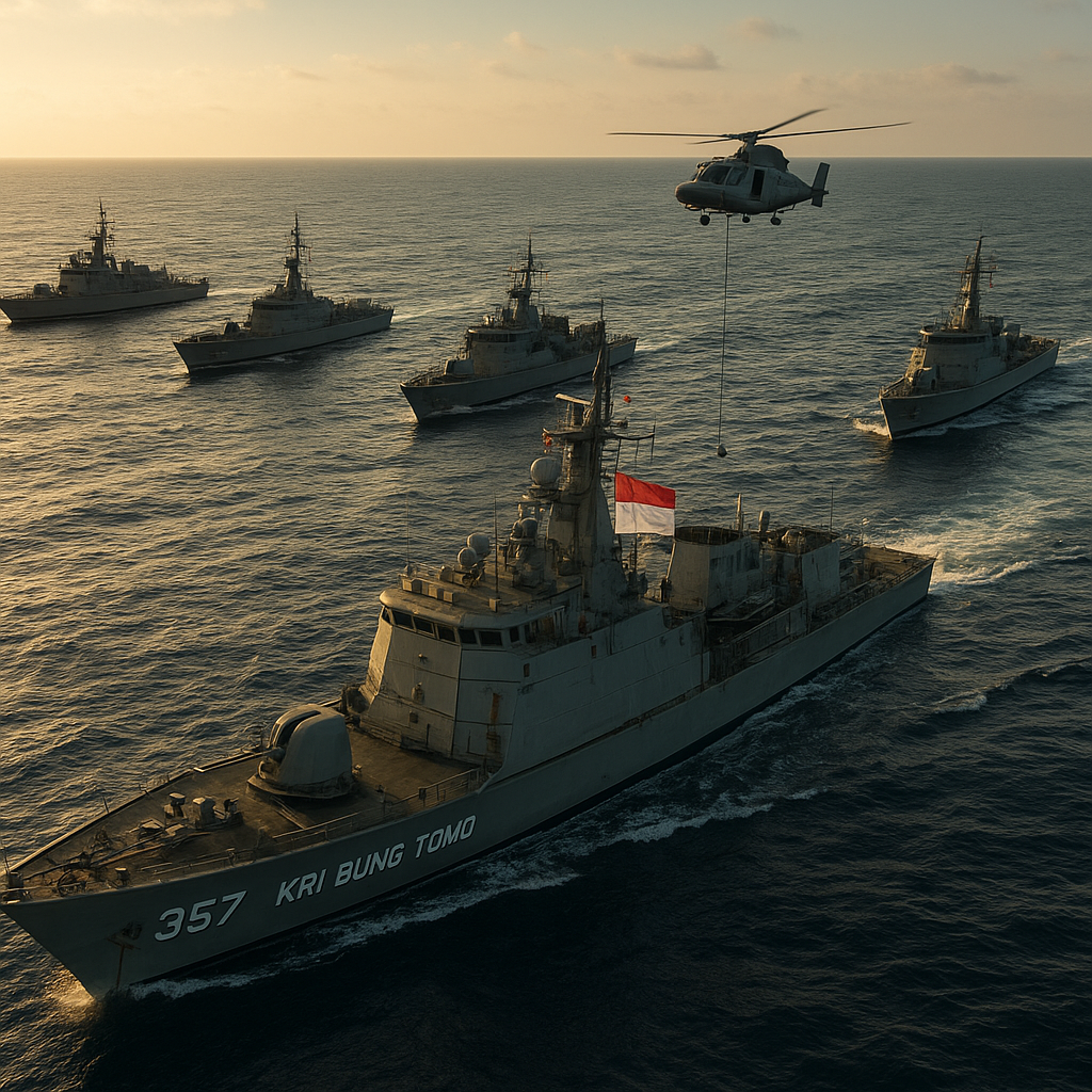 KRI Bung Tomo Pimpin Latihan ASW, Terapkan Taktik "Checkmate Box" untuk Buru Kapal Selam