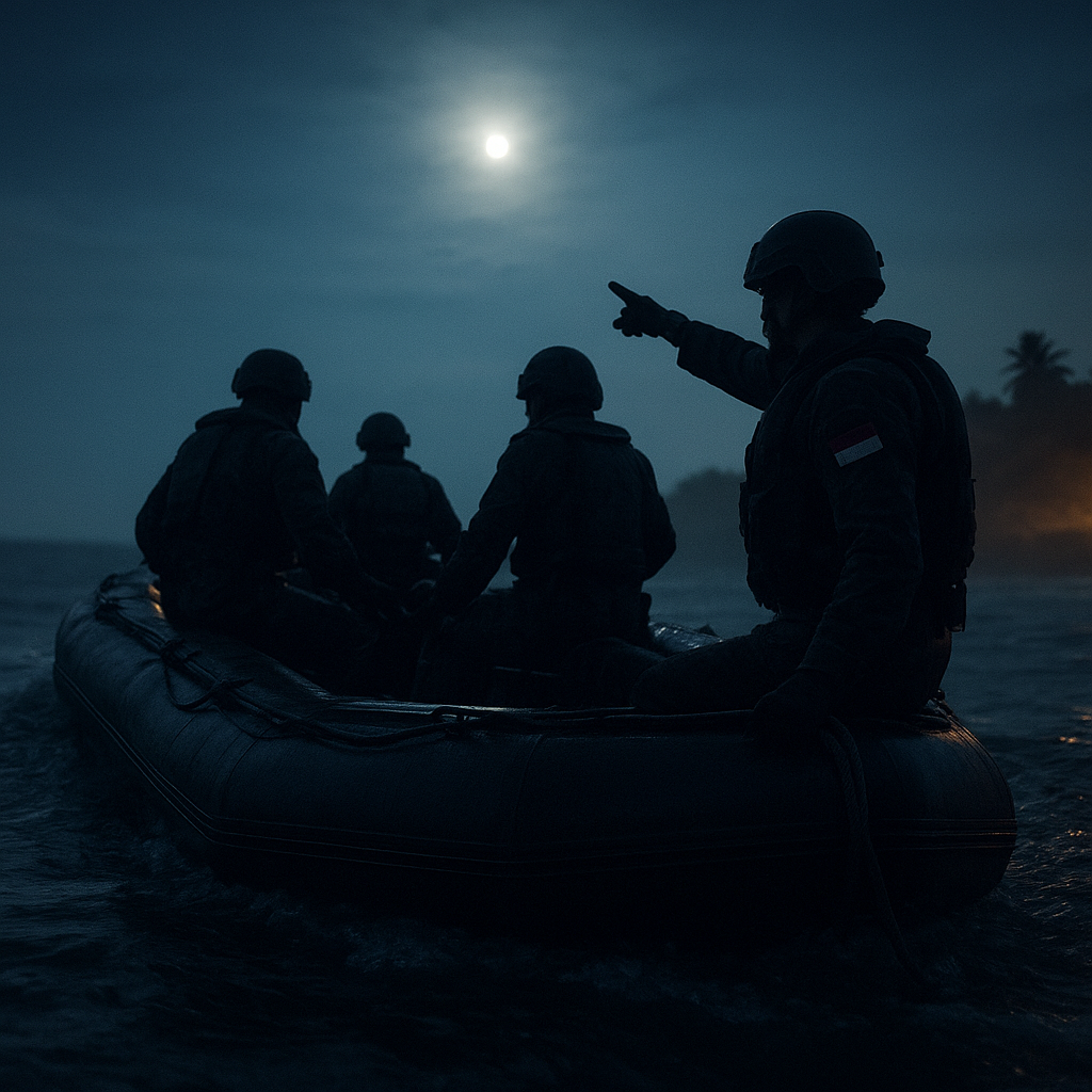 Latihan Marinir: Prosedur Amphibious Raid dengan Teknik Zodiac Insertion