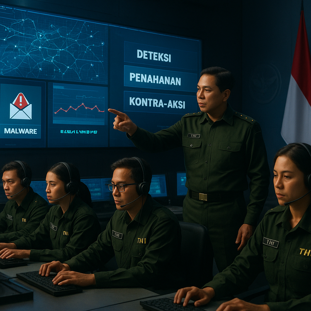 Simulasi Cyber Defense TNI dalam Serangan Digital Terkoordinasi