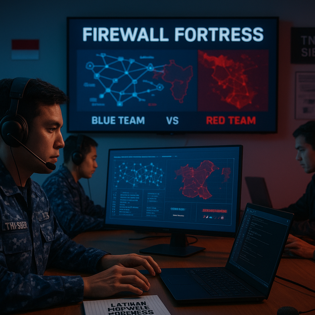 Simulasi Cyber Defense TNI: Skenario "Red Team vs Blue Team" dalam Latihan Firewall Fortress