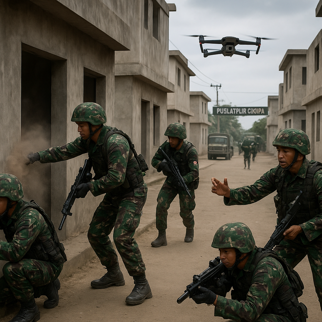TNI AD Gelar Latihan Taktik Pertahanan Kota di Puslatpur Cikupa