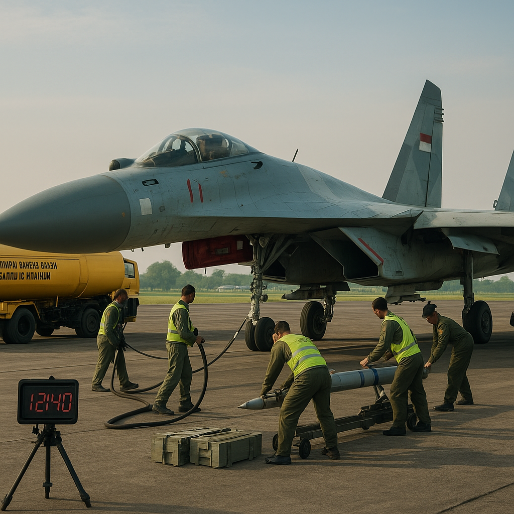 TNI AU Uji Coba Prosedur Forward Arming and Refueling Point (FARP) di Lanud Iswahjudi