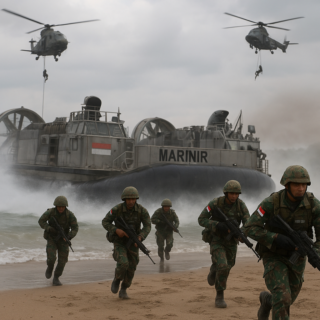 Latihan Amphibious Assault Marinir TNI AL Fokus pada Ship-to-Objective Maneuver