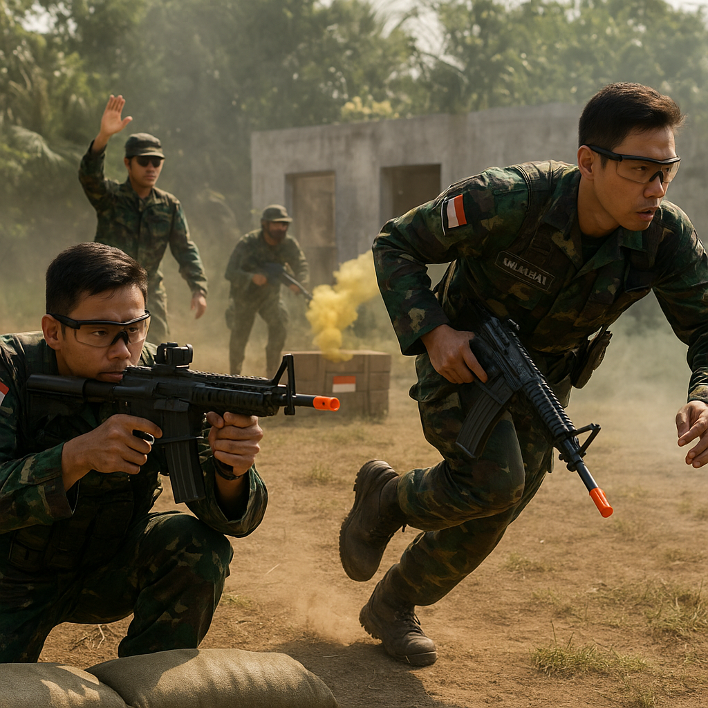 Komunitas Militer Indonesia Gelar Simulasi Airsoft Taktik Tim