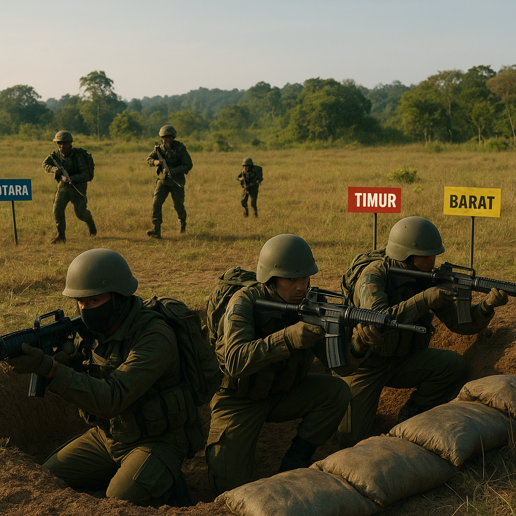 Latihan Manuver Batalyon Infanteri TNI AD di Baturaja Terapkan Sirkel Pertahanan