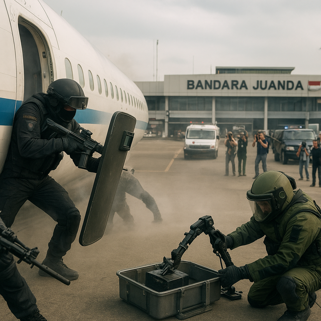 Kopaska TNI AL Latihan Tangani Pembajakan Pesawat Selama 14 Hari di Bandara Juanda