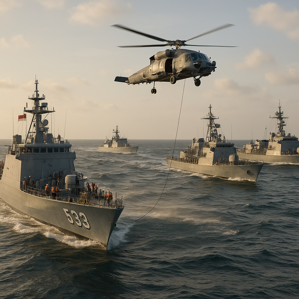 KRI Banda Aceh-593 Latihan Manuver Anti Kapal Selam Bersama AL Australia
