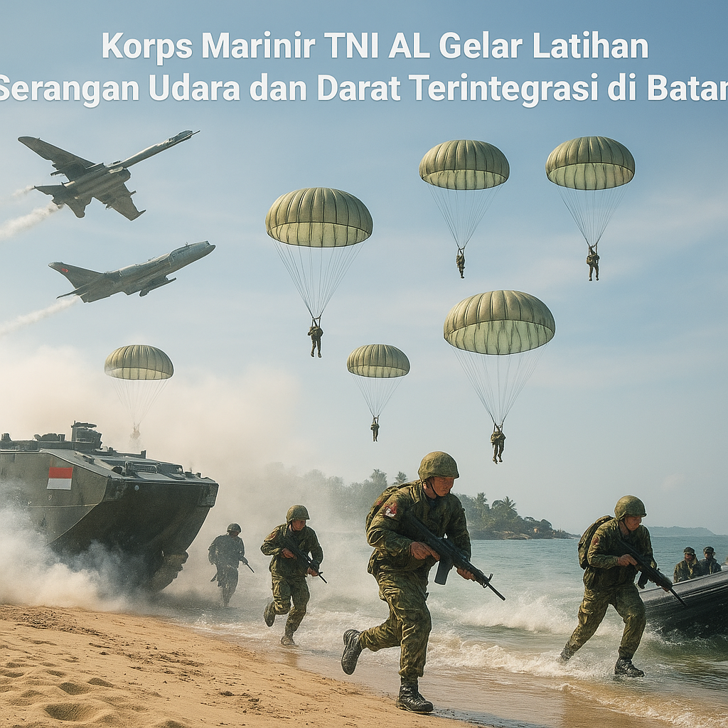 Korps Marinir TNI AL Gelar Latihan Serangan Udara dan Darat Terintegrasi di Batam