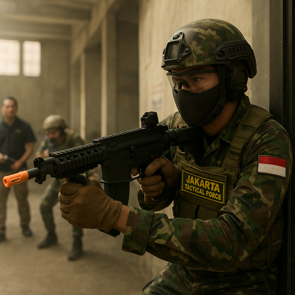 Simulasi Pertempuran Jarak Dekat: Komunitas Airsoft Pecinta Militer Laksanakan Latihan Taktik Ruangan