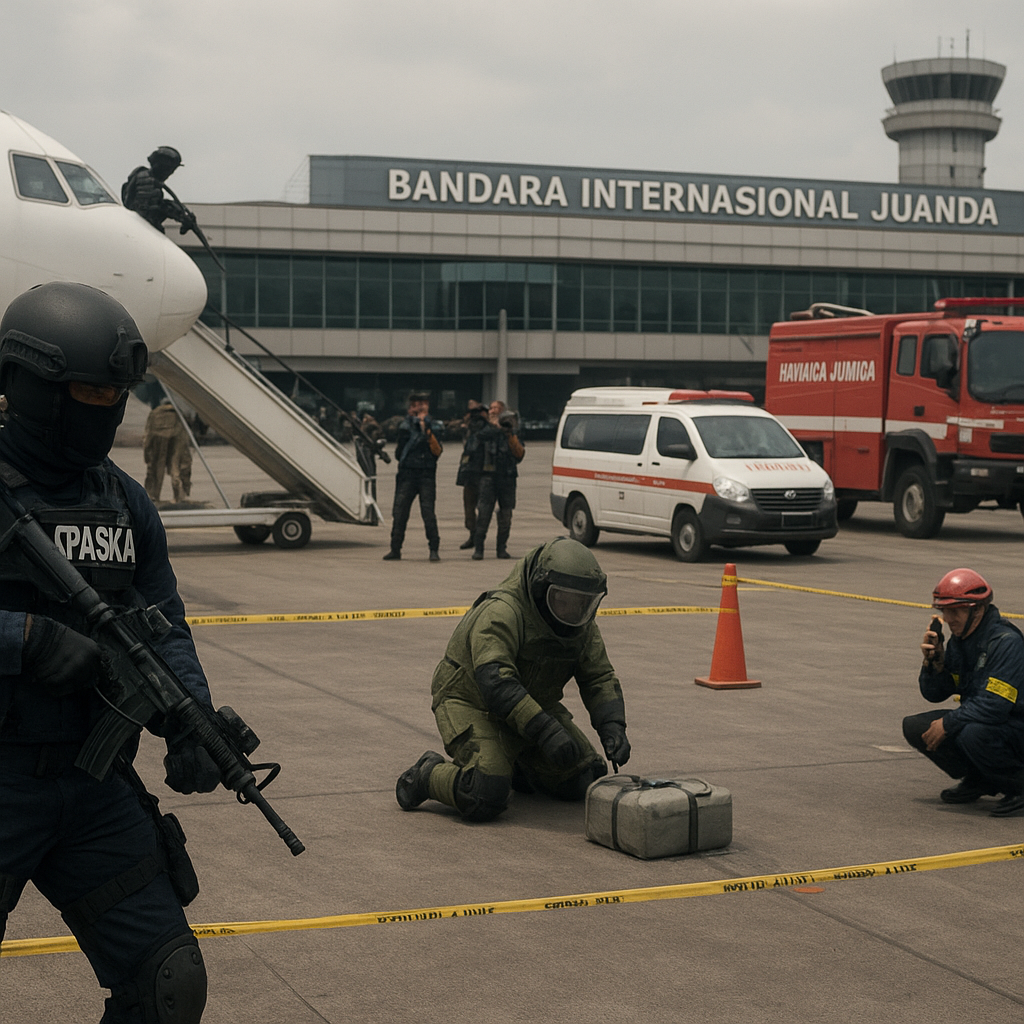 Kopaska TNI AL Gelar Latihan Penanganan Pembajakan Pesawat dan Penjinakan Bom di Bandara Juanda