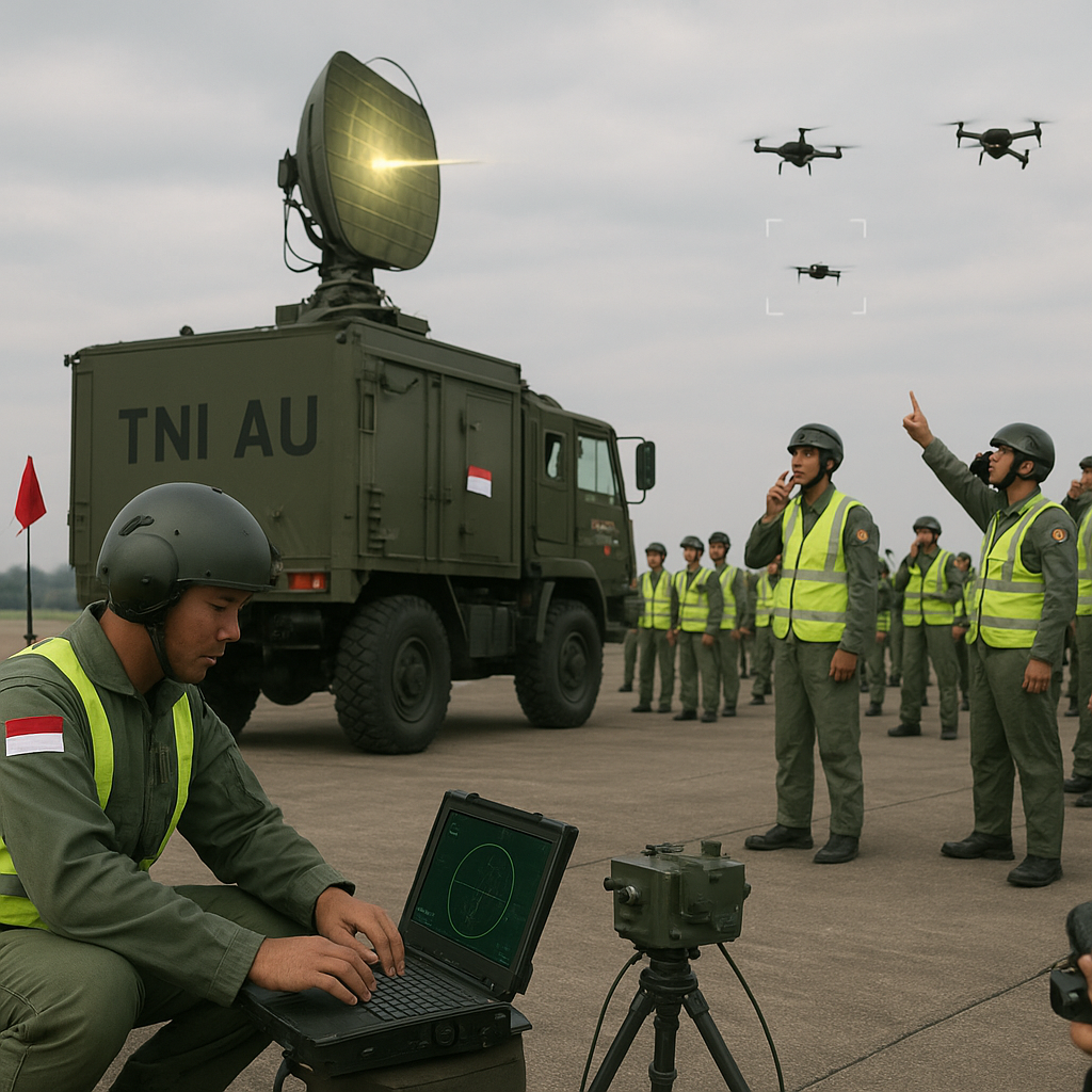 Simulasi Peperangan Elektronik: TNI AU Uji Prosedur Kontra-UAV dengan Sistem Radar dan Jamming