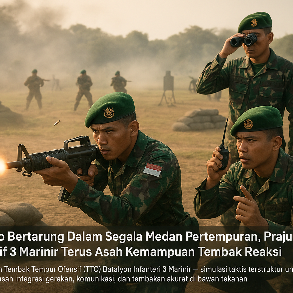 Jago Bertarung Dalam Segala Medan Pertempuran, Prajurit Yonif 3 Marinir Terus Asah Kemampuan Tembak Reaksi