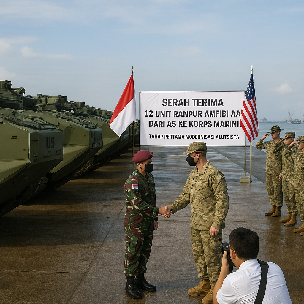 Serah Terima 12 Unit Ranpur Amfibi AAV dari AS ke Korps Marinir, Tahap Pertama Modernisasi Alutsista